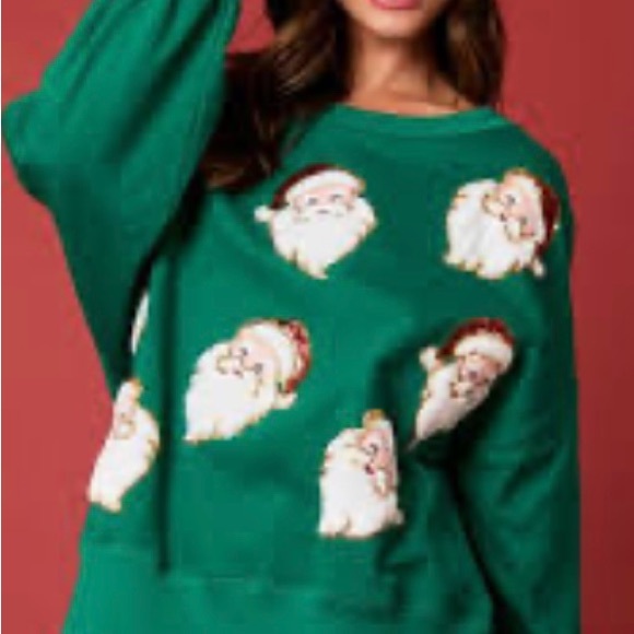 Peach Love California Green Santa Sweatshirt - Picture 3 of 4